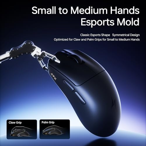 ATK Blazing Sky F1 V2 Wireless Gaming Mouse  54 g  PAW3395 Ultra Sensor  Nordic 54L15 MCU  Mechanical Switches  Dual 8K  Tri Mode 2 4G/Bluetooth/Wired  600H Battery  Ultra Max  Black