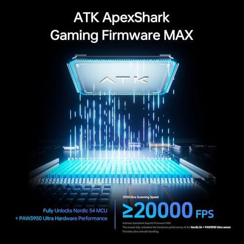 ATK Blazing Sky F1 V2 Wireless Gaming Mouse  54 g  PAW3395 Ultra Sensor  Nordic 54L15 MCU  Mechanical Switches  Dual 8K  Tri Mode 2 4G/Bluetooth/Wired  600H Battery  Ultra Max  Black