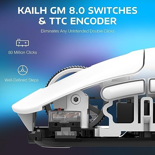 ATTACK SHARK X3 Wireless Gaming Mouse  49g Ergonomic Computer Mouse  Triple Modes PAW3395 26K DPI Optical Sensor  200h Battery Life  Programmable Buttons  Gaming Accessories for PC/Laptop/Mac  White 