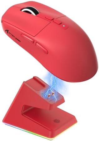 ATTACK SHARK X6 49g Superlight Wireless Gaming Mouse with Magnetic RGB Charging Dock  Ultralight Mice PixArt PAW3395 Sensor  26000DPI  BT/2 4G/Wired Mouse  Griptape  200Hrs Battery for Win/Mac