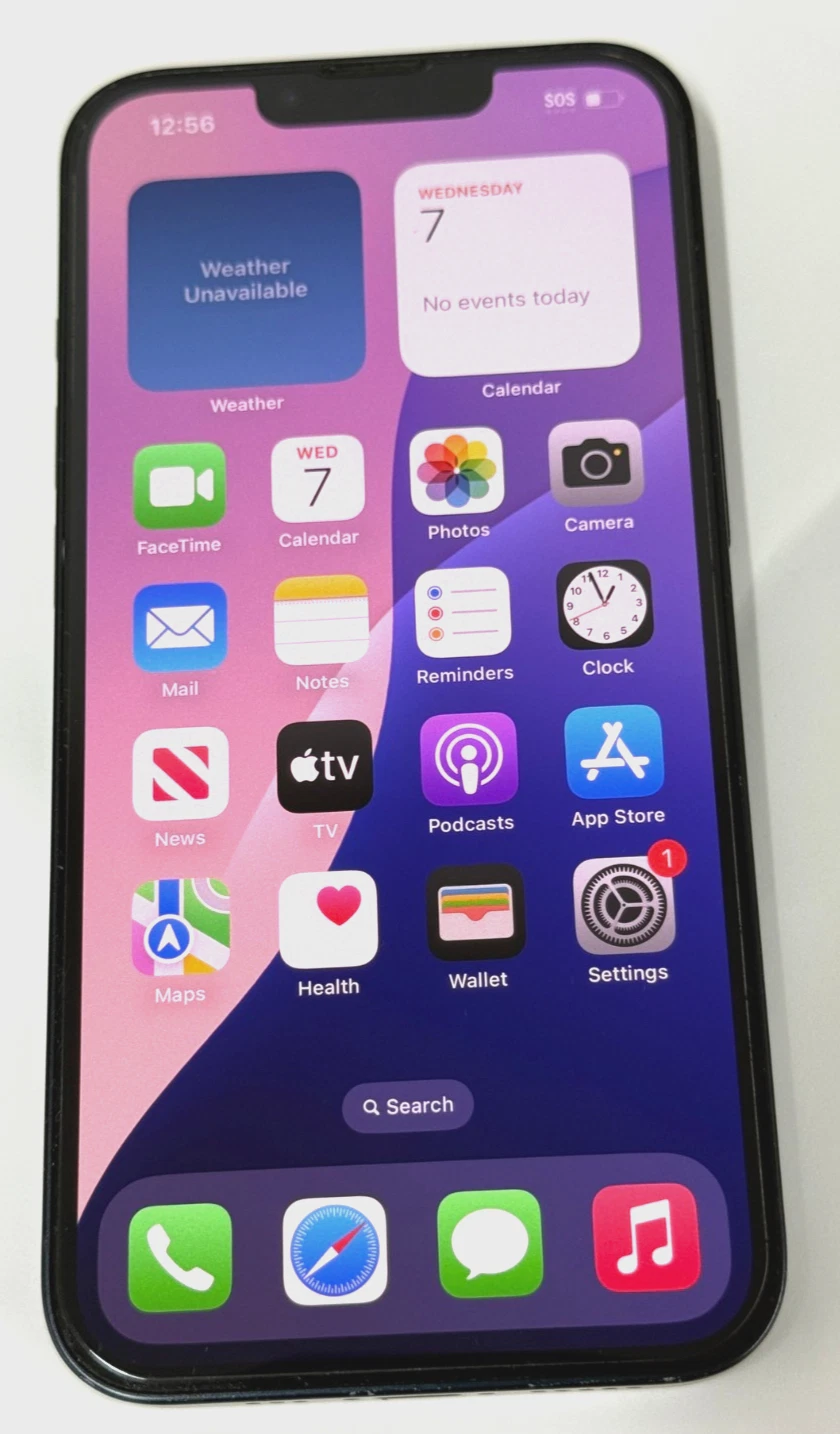 AT&T Apple iPhone 13   128GB Black   Crck on Back   88  Batt   Cricket   Read