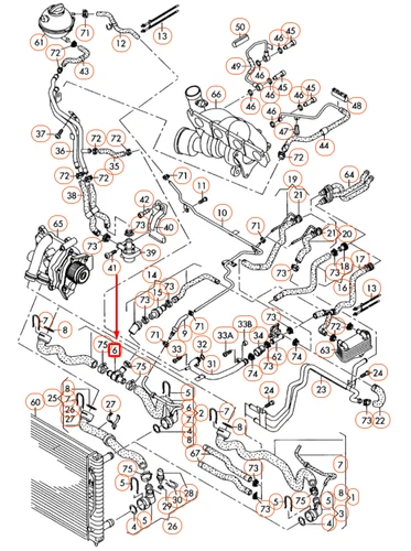 AUDI A3 8P COOLANT THERMOSTAT T PIECE CONNECTION 1K0121087R ORIGINAL