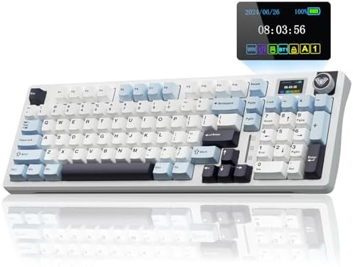 AULA S98 Pro Wireless Mechanical Keyboard Smart Screen & Knob Tri Mode BT5 0/USB C/2 4GHz Creamy Keyboard Pre lubed Linear Switches Hot Swappable RGB Backlit Computer Gaming Keyboards  Renewed 