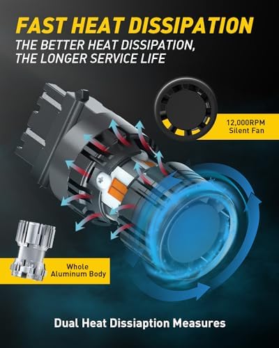 AUXITO CANBUS 3157 LED Bulbs Amber Yellow with Built in Resistor 3156 3457A 4057 4157 Anti Hyper Flash Error Free Front Rear Turn Signal Lights and Blinker Maker DRL Parking Lights  Pack of 2