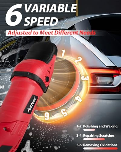 AVID POWER Car Buffer Polisher  6 Variable Speed 1000 3500 RPM  Rotary Buffer Waxer Kit with 6 inch and 7 Inch Backing Plate  1200W Car Polisher for Car Detailing  Polishing  Waxing