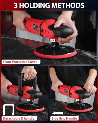 AVID POWER Car Buffer Polisher  6 Variable Speed 1000 3500 RPM  Rotary Buffer Waxer Kit with 6 inch and 7 Inch Backing Plate  1200W Car Polisher for Car Detailing  Polishing  Waxing