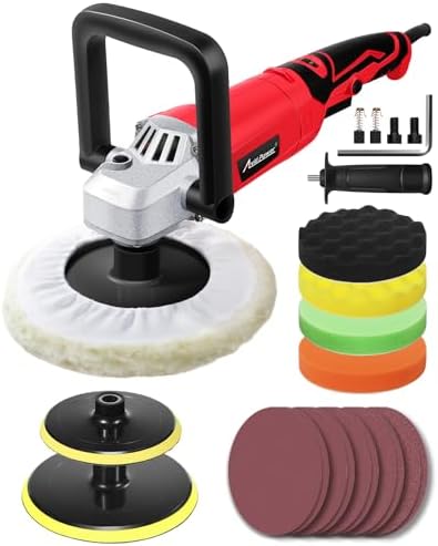 AVID POWER Car Buffer Polisher  6 Variable Speed 1000 3500 RPM  Rotary Buffer Waxer Kit with 6 inch and 7 Inch Backing Plate  1200W Car Polisher for Car Detailing  Polishing  Waxing