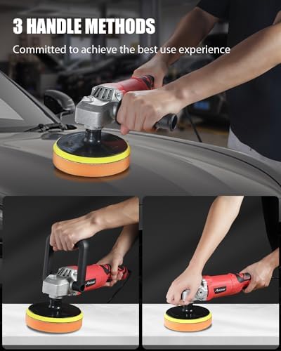 AVID POWER Car Buffer Polisher  6 Variable Speed 1000 3500 RPM  Rotary Buffer Waxer Kit with 6 inch and 7 Inch Backing Plate  1200W Car Polisher for Car Detailing  Polishing  Waxing