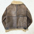 Chaqueta de vuelo AVIREX B3 Chaqueta de cordero Piel de oveja Boa Marrón oscuro Talla 40 L