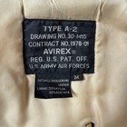 AVIREX Type A 2 Leather Flight Jacket Pin Up Graphic Lining Brown Mens M Bomber