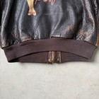 AVIREX Type A 2 Leather Flight Jacket Pin Up Graphic Lining Brown Mens M Bomber