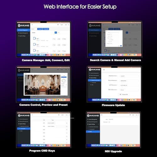 AVKANS PowerJoy PTZ Camera Joystick Controller  IP NDI PTZ Camera Controller Keyboard with 4D Joystick for Worship Church Live Streaming  NDI License Included  PTZ Controller with 5 inch Screen 