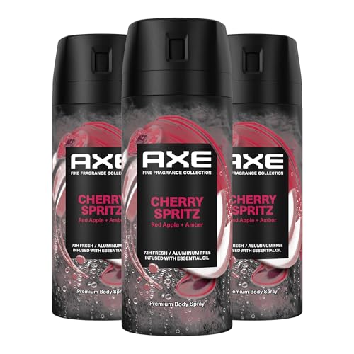 AXE Fine Fragrance Deodorant Body Spray for Men 3 Pack Cherry Spritz Aluminum Free 4 0 oz