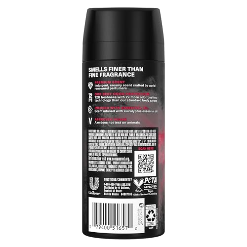 AXE Fine Fragrance Deodorant Body Spray for Men 3 Pack Cherry Spritz Aluminum Free 4 0 oz