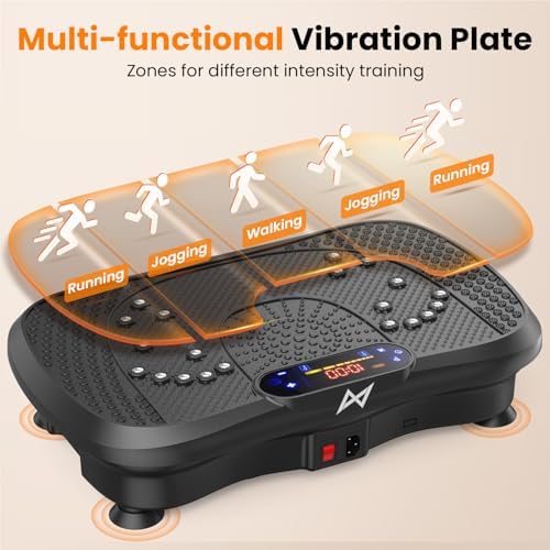 AXV Vibration Plate Fitness Platform Exercise Machine Vibrating Shaking Full Body Shaker Workout Vibrate Stand Shake Board Sport Gym for Weight Loss Fat Burner for Women Men