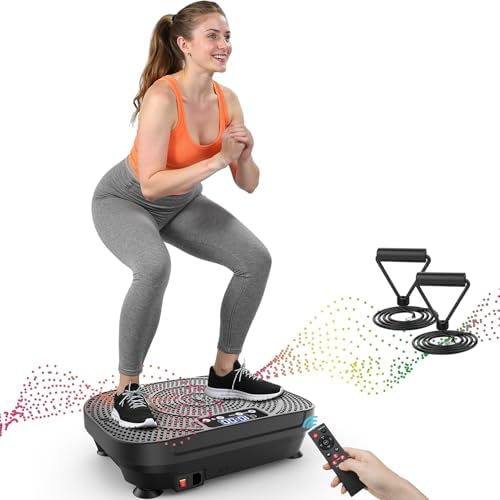 AXV Vibration Plate Fitness Platform Exercise Machine Vibrating Shaking Full Body Shaker Workout Vibrate Stand Shake Board Sport Gym for Weight Loss Fat Burner for Women Men