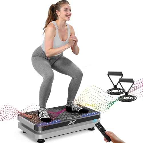 AXV Vibration Plate Fitness Platform Exercise Machine Vibrating Shaking Full Body Shaker Workout Vibrate Stand Shake Board Sport Gym for Weight Loss Fat Burner for Women Men
