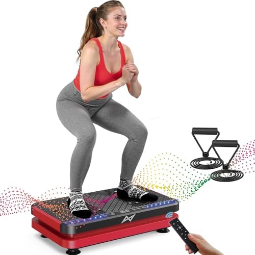 AXV Vibration Plate Fitness Platform Exercise Machine Vibrating Shaking Full Body Shaker Workout Vibrate Stand Shake Board Sport Gym for Weight Loss Fat Burner for Women Men