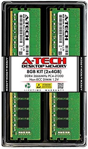 A Tech 64GB  4x16GB  DDR4 2666 MHz UDIMM PC4 21300  PC4 2666V  CL19 DIMM Non ECC Desktop RAM Memory Modules