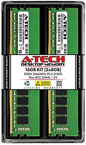 A Tech 64GB  4x16GB  DDR4 2666 MHz UDIMM PC4 21300  PC4 2666V  CL19 DIMM Non ECC Desktop RAM Memory Modules