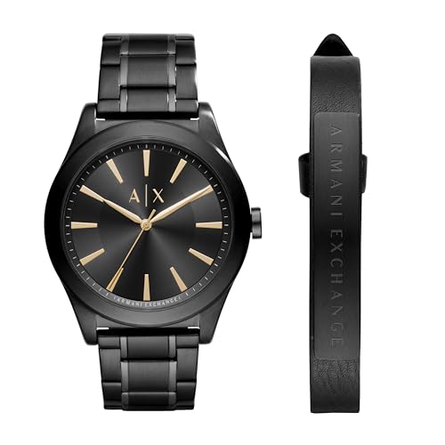 A X Armani Exchange Mens Watch with Three Hand Analog Display and Stainless Steel or Leather Band  Watch for Men