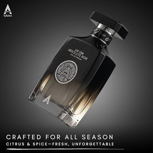 Absolute Noir Eau De Parfum for Men 100Ml 3 4Oz   Luxurious and Long Lasting Fragrances with Top Notes of Bergamot  Lemon  Grapefruit  Pink Pepper