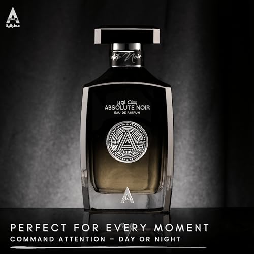 Absolute Noir Eau De Parfum for Men 100Ml 3 4Oz   Luxurious and Long Lasting Fragrances with Top Notes of Bergamot  Lemon  Grapefruit  Pink Pepper