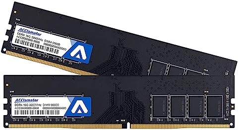 Acclamator DDR4 RAM 32GB  2x16GB  3200MHz PC4 25600 XMP CL18 1 35V 288 pin Desktop PC Memory Module with Heatsink White Suitable for Gaming and Office Work