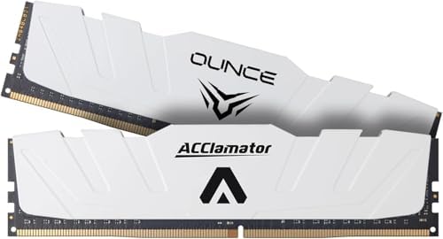 Acclamator DDR4 RAM 32GB  2x16GB  3200MHz PC4 25600 XMP CL18 1 35V 288 pin Desktop PC Memory Module with Heatsink White Suitable for Gaming and Office Work