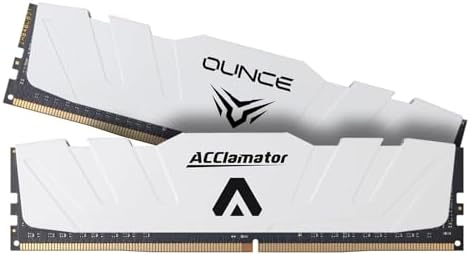 Acclamator DDR4 RAM 32GB  2x16GB  3200MHz PC4 25600 XMP CL18 1 35V 288 pin Desktop PC Memory Module with Heatsink White Suitable for Gaming and Office Work