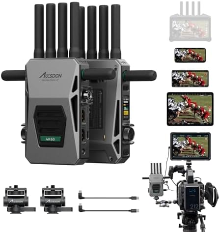Accsoon CineView Master 4K SDI HDMI Wireless Video Transmitter&Receiver  2 4Ghz 5Ghz 6GHz Tri Band 8202ft Range 25 ms Latency  4K60/1080p60 1 Wired iOS 4 App Monitoring  Real time Live Stream 1TX 1RX