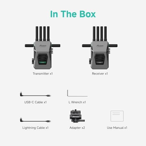Accsoon CineView Master 4K SDI HDMI Wireless Video Transmitter&Receiver  2 4Ghz 5Ghz 6GHz Tri Band 8202ft Range 25 ms Latency  4K60/1080p60 1 Wired iOS 4 App Monitoring  Real time Live Stream 1TX 1RX