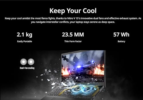 Acer 2024 Nitro V AI Powered Gaming Laptop   13th Gen Intel Core i7 13620H Processor   NVIDIA GeForce RTX 4060   15 6 FHD IPS 144Hz Display   MUX Switch  w/HDMI Cable  64GB RAM   2TB PCIe SSD 