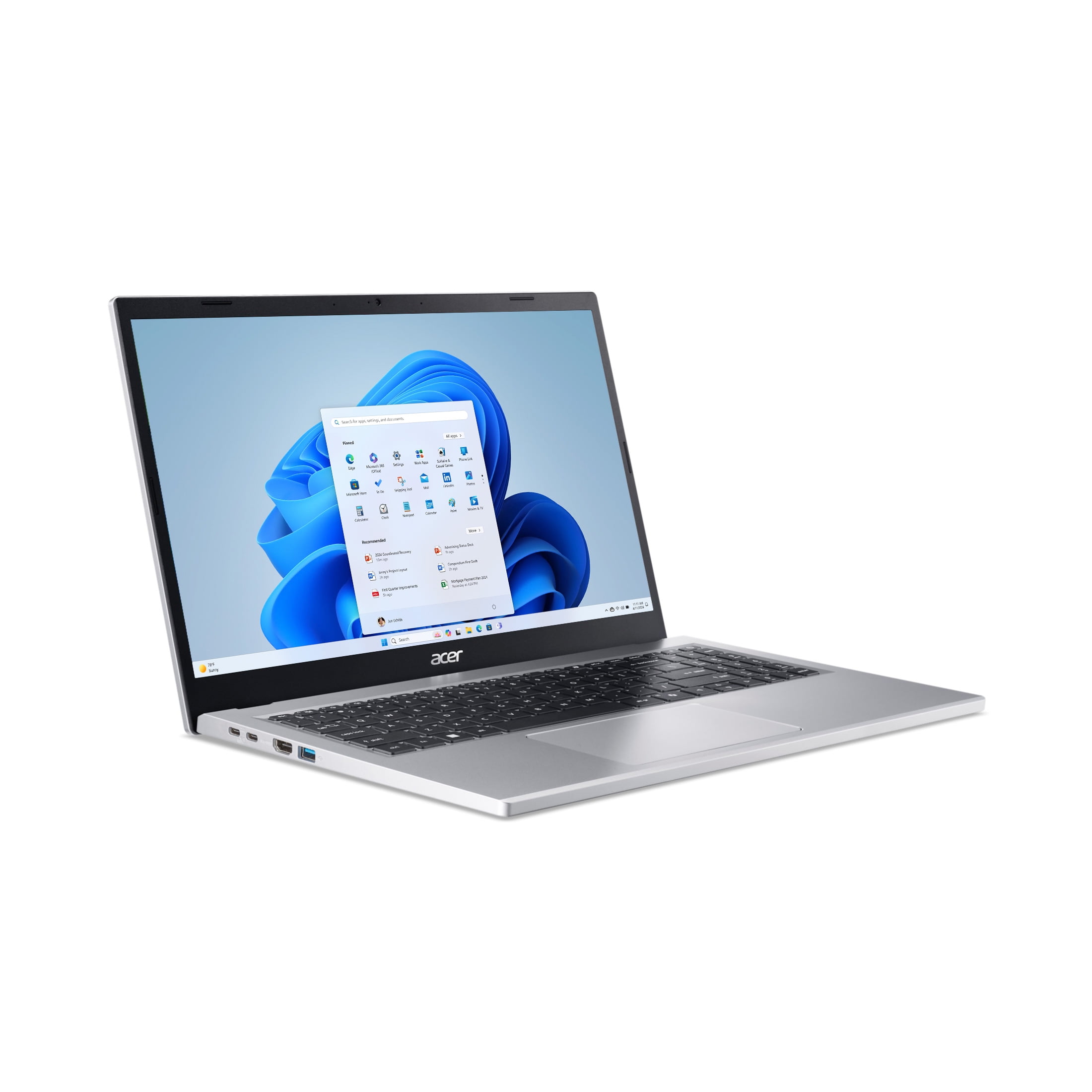 Acer Aspira a Ir 15 6" Portátil FHD IPS con Pantalla Táctil  AMD Ryzen 5 7520U  8GB RAM  512GB SSD  Plata Pura  Nuevo