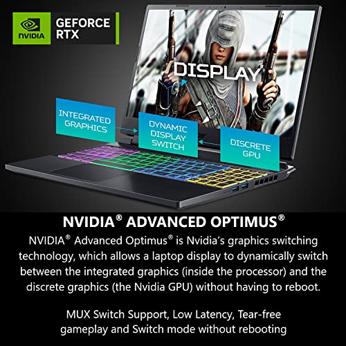 Acer Nitro 16 Gaming Laptop   AMD Ryzen 9 7940HS Octa Core CPU   NVIDIA GeForce RTX 4070 Laptop GPU   16 WQXGA 165Hz IPS Display   16GB DDR5   1TB Gen 4 SSD   Wi Fi 6E   RGB Backlit KB   AN16 41 R5KC