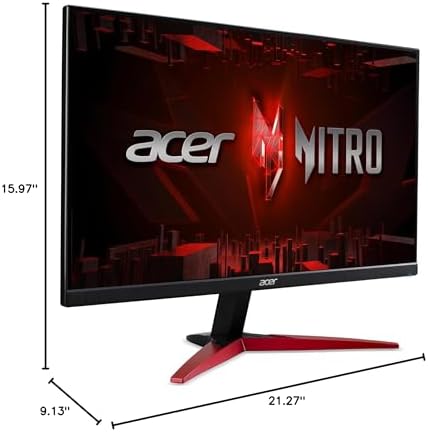 Acer Nitro 23 8 Full HD 1920 x 1080 PC Gaming IPS Monitor   AMD FreeSync Premium   180Hz Refresh   Up to 0 5ms   HDR10 Support   99  sRGB   1 x Display Port 1 2 & 2 x HDMI 2 0   KG241Y M3biip