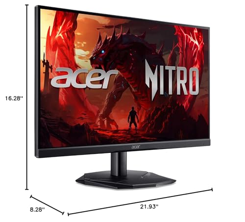 Acer Nitro 24 5  Gaming Monitor   Full HD 1920 x 1080   IPS   ZeroFrame   AMD FreeSync Premium   200Hz Refresh Rate   Up to 0 5ms   sRGB 99    1 x Display Port 1 2 and 2 x HDMI 2 0   KG251Q X3biip