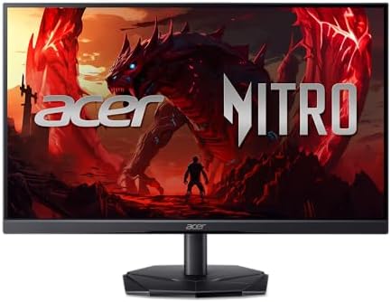 Acer Nitro Monitor de juegos de 24.5" | Full HD 1920 x 1080 | IPS | ZeroFrame | AMD FreeSync Premium | Frecuencia de actualización de 200Hz | Hasta 0.5ms | sRGB 99% | 1 x Puerto DisplayPort 1.2 y 2 x