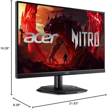 Acer Nitro Monitor de juegos de 24.5" | Full HD 1920 x 1080 | IPS | ZeroFrame | AMD FreeSync Premium | Frecuencia de actualización de 200Hz | Hasta 0.5ms | sRGB 99% | 1 x Puerto DisplayPort 1.2 y 2 x