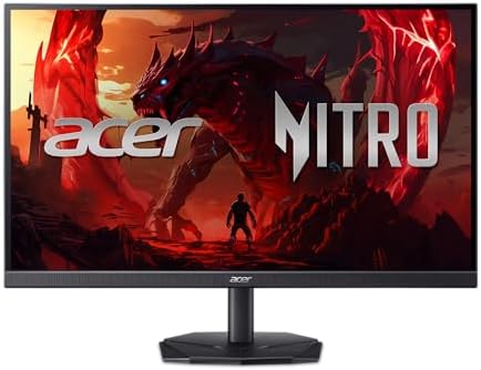 Acer Nitro Monitor de juegos de 24.5" | Full HD 1920 x 1080 | IPS | ZeroFrame | AMD FreeSync Premium | Frecuencia de actualización de 200Hz | Hasta 0.5ms | sRGB 99% | 1 x Puerto DisplayPort 1.2 y 2 x