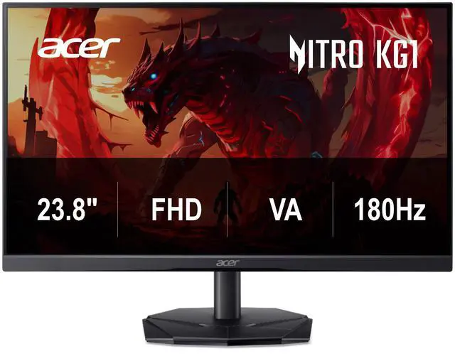 Acer Nitro 24 inch  23 8" viewable  Full HD 1080P 180hz with AMD FreeSync Technology 0 5ms  HDR10  compatible with VESA mounting 100mm x 100mm Gaming Computer Monitor KG241Y P3bip