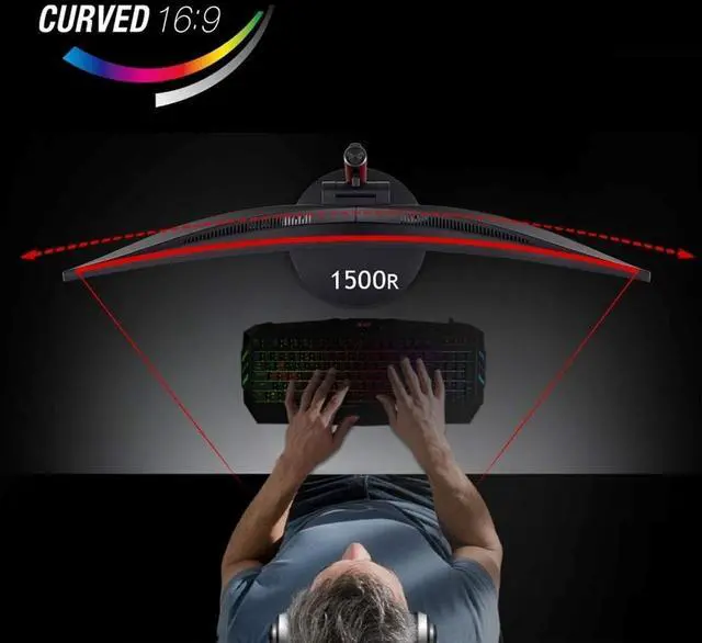 Acer Nitro 27" QHD 2K 1440P 170hz with AMD FreeSync Premium Curved Gaming Monitor ED270U P2bmiipx