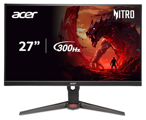 Acer Nitro 27" WQHD 2560x1440 IPS PC Gaming AMD FreeSync Premium | 300Hz | Hasta 0.5ms | 99% sRGB | DisplayHDR 400 | ErgoStand | Montaje VESA | 1 x DP 1.4 y 2 x HDMI 2.1 | XV272FU 3bmiipr X