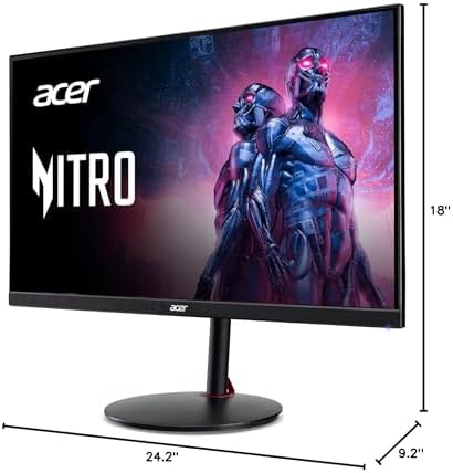 Acer Nitro 27 WQHD 2560 x 1440 PC Gaming IPS Monitor   AMD FreeSync Premium Up to 180Hz Refresh 0 5ms DCI P3 95  1 Display Port 1 2 & 2 HDMI 2 0 XV271U M3bmiiprx Black