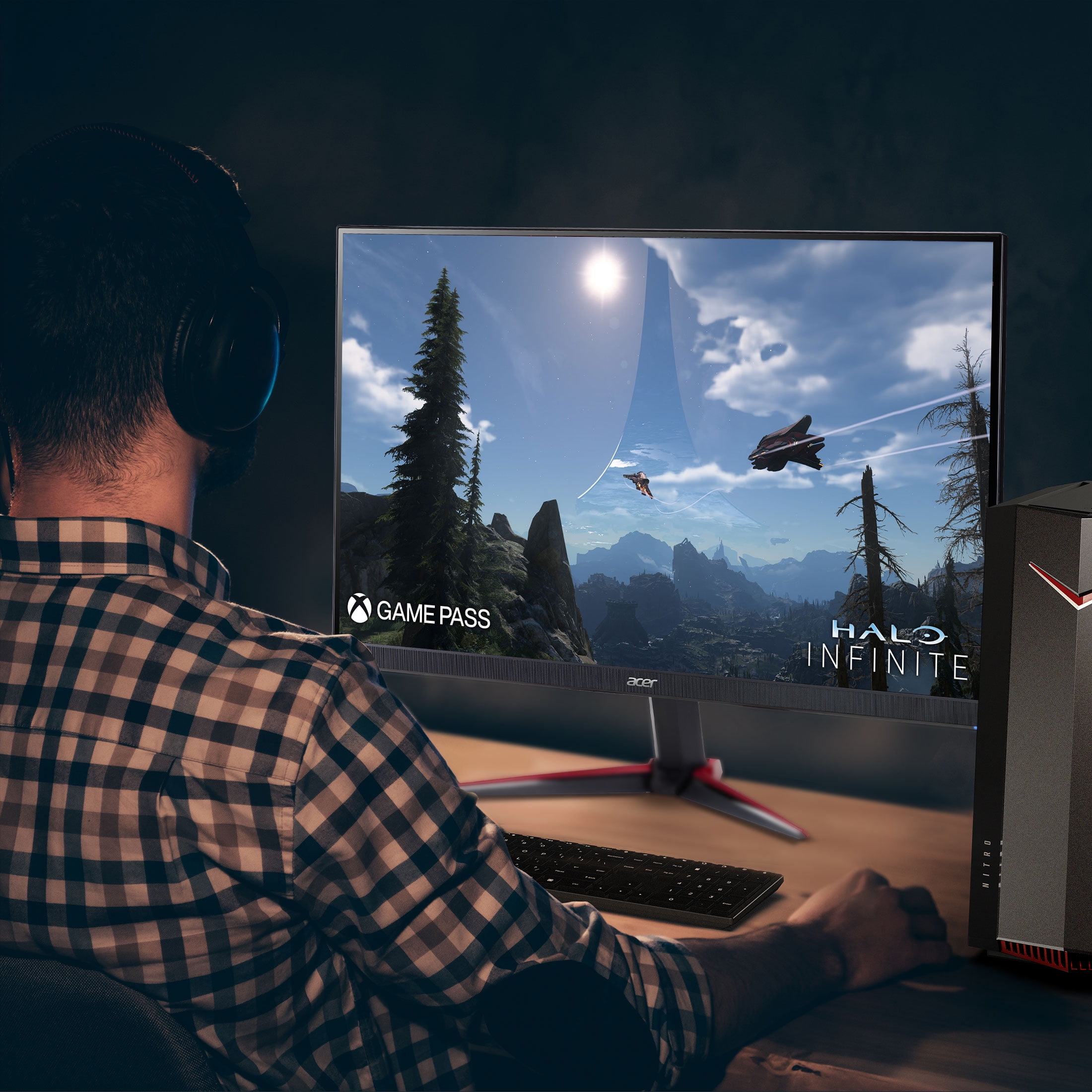 Acer Nitro 27" WQHD  2560 x 1440  IPS Gaming Monitor  AMD FreeSync Premium Technology  Up to 240Hz  Up to 0 5ms  Black  VG272U W2biip