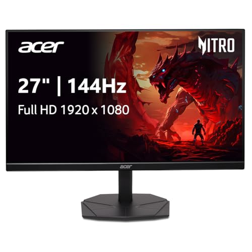 Acer Nitro 27  Gaming Monitor   Full HD 1920 x 1080   IPS   ZeroFrame   AMD FreeSync   144Hz Refresh Rate   1ms  VRB    sRGB 99    1 x Display Port 1 2 and 1 x HDMI 1 4   KG271 P6bip