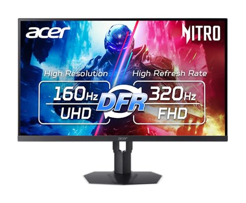 Acer Nitro 31 5  4K UHD 3840x2160 Gaming IPS MiniLED Monitor   AMD FreeSync Premium   160Hz Refresh Rate to FHD 320Hz  DFR    Up to 0 5ms   1x Display Port 1 4 & 2x HDMI 2 1 Ports   XV325QK V3bmiipprx