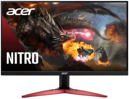 Acer Nitro KG241Y Sbiip 23 8  Full HD  1920 x 1080  VA Gaming Monitor   AMD FreeSync Premium Technology   165Hz Refresh Rate   1ms  VRB    ZeroFrame Design   1 x Display Port 1 2 & 2 x HDMI 2 0 Black