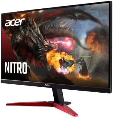 Acer Nitro KG241Y Sbiip 23 8  Full HD  1920 x 1080  VA Gaming Monitor   AMD FreeSync Premium Technology   165Hz Refresh Rate   1ms  VRB    ZeroFrame Design   1 x Display Port 1 2 & 2 x HDMI 2 0 Black