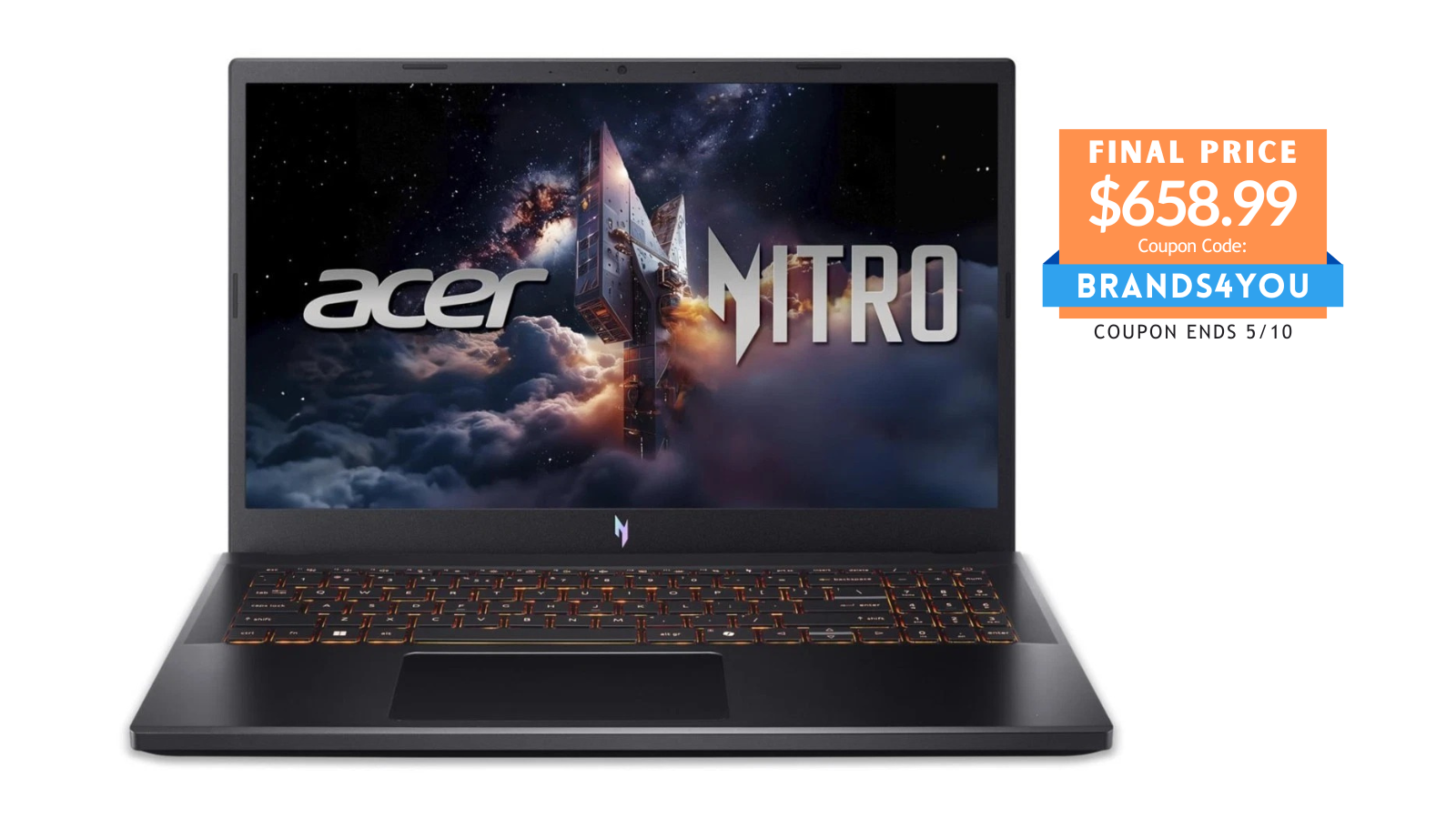 Acer Nitro V 15 15 6" i5 13420H 13th Gen 16GB 512GB RTX 5050 Win11 Refurbished